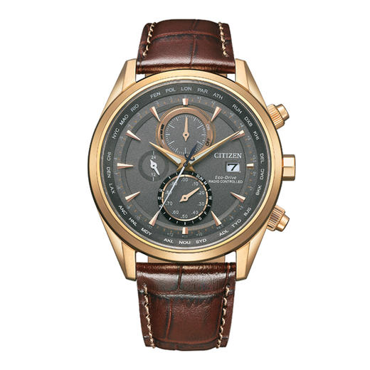 西铁城/CITIZEN光动能多局电波商务皮带手表男AT8263-10H 商品图1