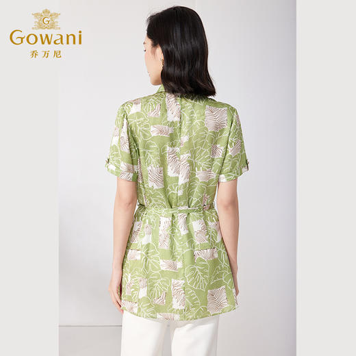乔万尼真丝衬衫女夏新品重磅桑蚕丝16mm短袖上衣ET2C233 商品图4