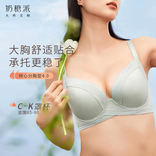 [倾心]分胸型4.0文胸3/4杯自然承托防下垂简约大胸内衣 商品图0