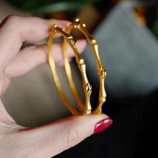 龢盒原创 18k镶钻竹节手镯 商品图2