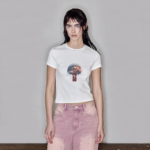 NUTH“救星”｜短款T恤怪兽印花修身百搭短袖 商品图0