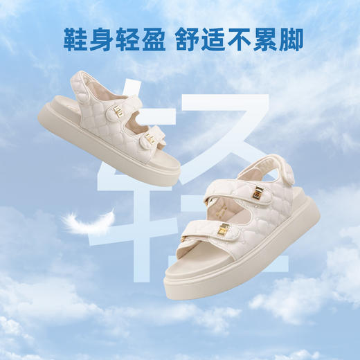 Safiya/索菲娅2023夏季新品小香风魔术贴休闲外穿松糕厚底罗马鞋 SF32115028 商品图9