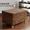 田园藤草编收纳凳储物凳换鞋凳搁脚沙发方凳可坐人整理收纳箱 商品缩略图5