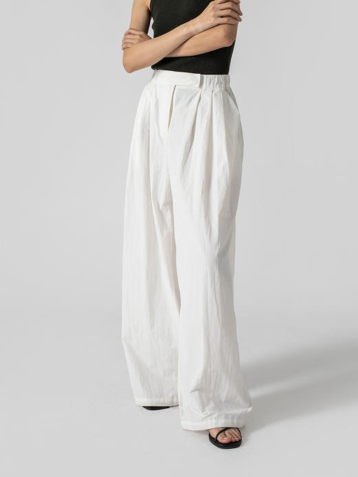 322工房搭配衣橱棉混纺休闲西裤2023春夏款百搭女士阔腿长裤B046 商品图2