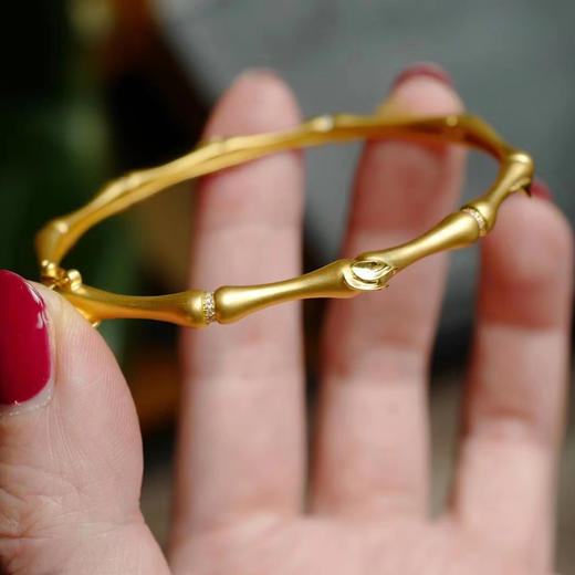 龢盒原创 18k镶钻竹节手镯 商品图1