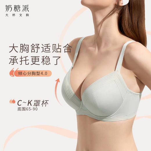 [倾心]分胸型4.0文胸3/4杯自然承托防下垂简约大胸内衣 商品图1