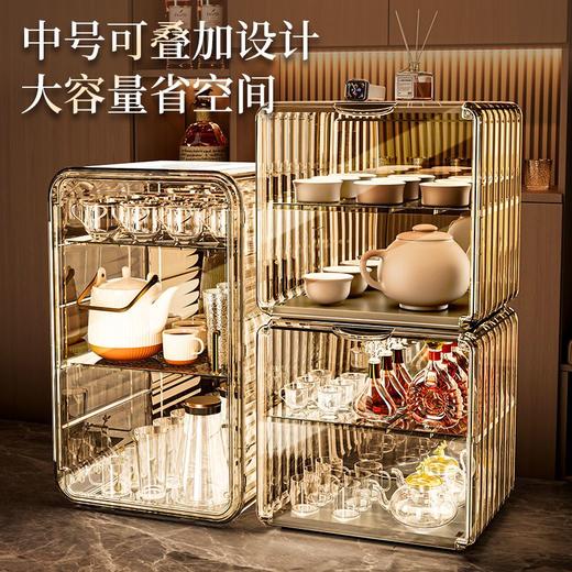 杯子收纳架家用透明防尘茶具整理架茶桌分层茶壶杯子存放柜高颜值 商品图2