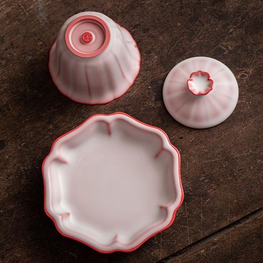 猪油冻红胎陶瓷功夫茶具套装家用茶壶盖碗泡茶器高档轻奢礼盒装 商品图2