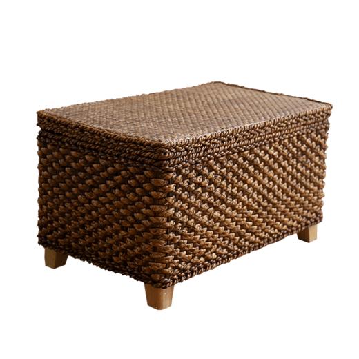 田园藤草编收纳凳储物凳换鞋凳搁脚沙发方凳可坐人整理收纳箱 商品图4