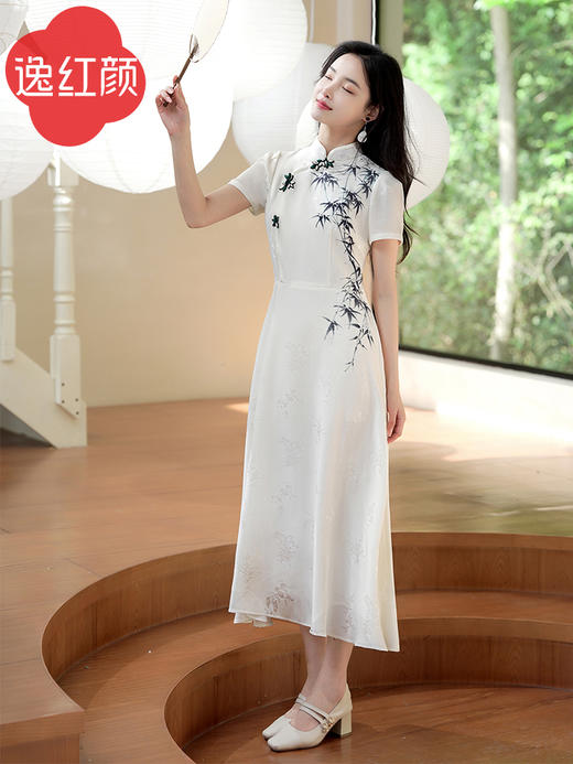 爆款推荐# 经典长青款『君竹』赵丽颖春晚同款  中国古典韵味中式连衣裙！ 商品图3