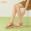 Safiya/索菲娅2023夏季新品妈妈鞋舒适真皮轻便一字带防滑坡跟厚底凉鞋SF32115037 商品缩略图4