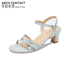 ARCHCONTACT安启美奈百搭双扣粗跟凉鞋52747