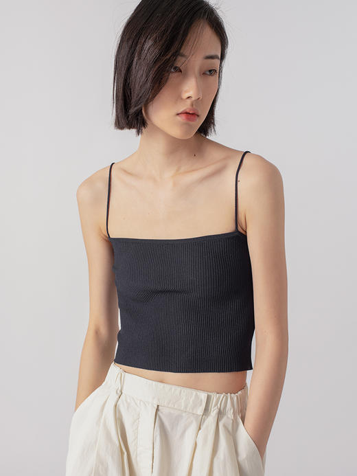 322工房百搭单品人造丝针织吊带背心2023春夏修身显瘦打底衫B037 商品图0