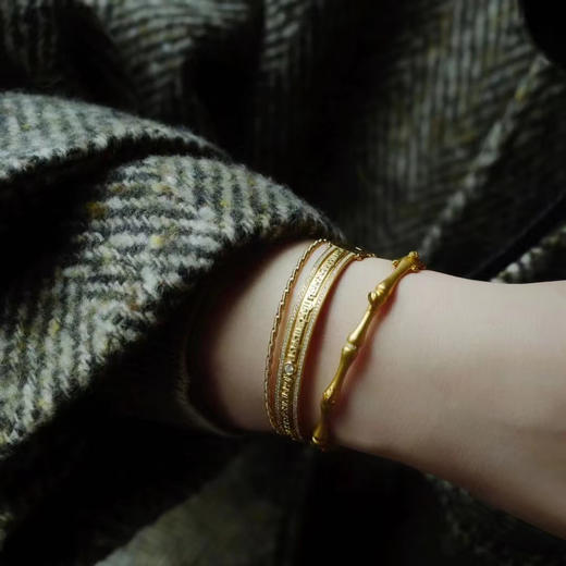 龢盒原创 18k镶钻竹节手镯 商品图3