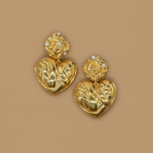 北京仓｜Pach Pearl-Vintage-Woven Heart-编织 爱心 耳环［瑞士设计师］ 商品图0