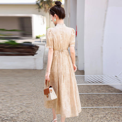 复古仙气泡泡袖，淑女时尚潮流天丝棉连衣裙HR-LMJY6611 商品图8
