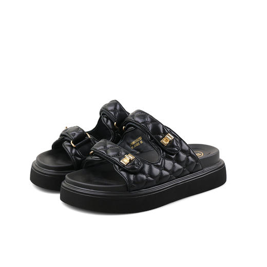 Safiya/索菲娅2023新品春夏小香风厚底外穿假日休闲气质凉拖SF32110032 商品图3