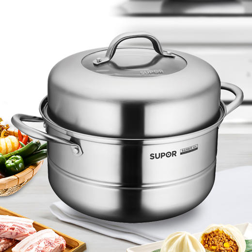 苏泊尔好帮手不锈钢双层蒸锅VZ26BS03 商品图2