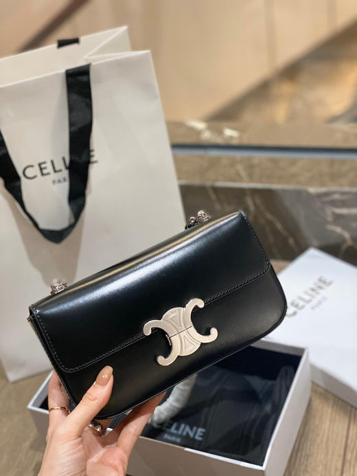 凯旋门链条腋下包黑银 商品图4