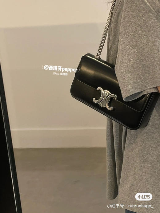 凯旋门链条腋下包黑银 商品图2