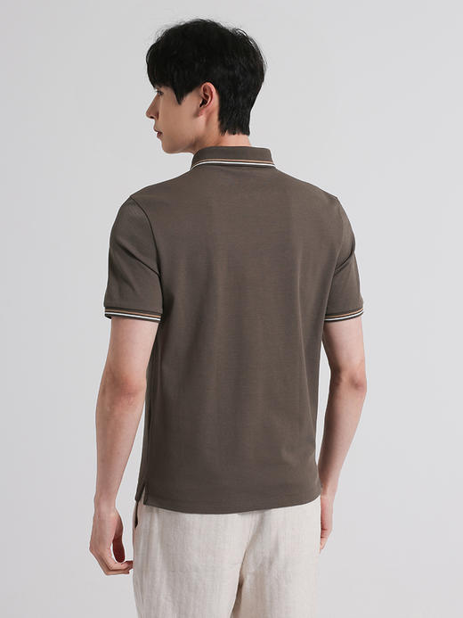 callisto咖色棉混纺翻领T恤 SSTSS150C 商品图2