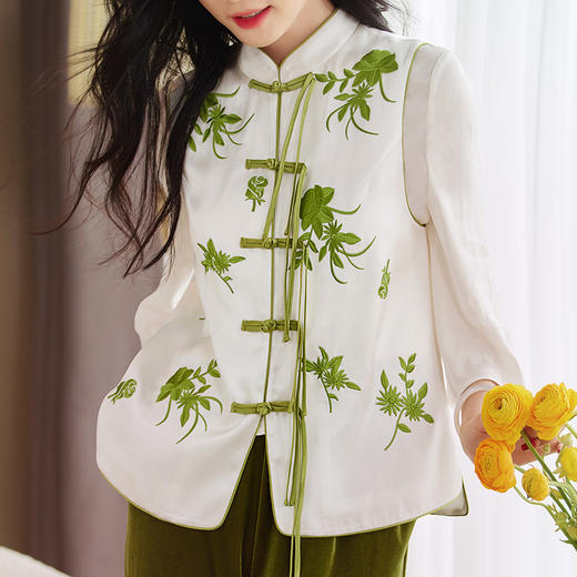 改良唐装新中式，重工刺绣坎肩无袖马甲外套OG-A9311 商品图1