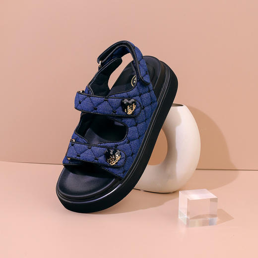 Safiya/索菲娅2023夏季新品小香风魔术贴休闲外穿松糕厚底罗马鞋 SF32115028 商品图4