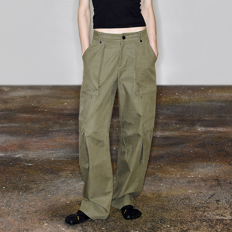 NUTH“绰约”｜直筒工装裤立体多口袋宽松显瘦夏季工休闲裤