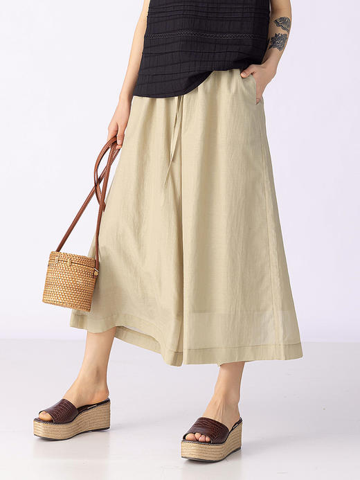 XIAOYU|松紧腰双层丝棉裙裤232KZ054 商品图0