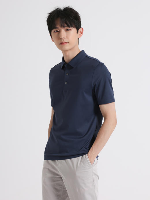 callisto深蓝色锦氨混纺短袖T恤 SSTSS061C 商品图1