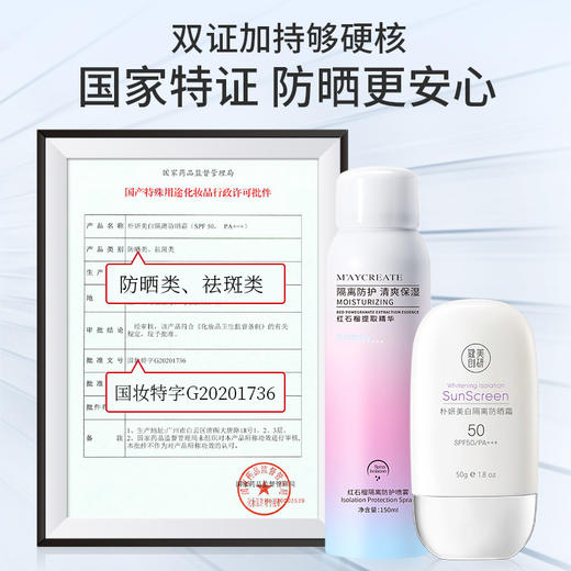 五一出游【现货秒发 抖音快手同款】健美创研红石榴防晒霜隔离喷雾 清爽细腻 美白防嗮 提亮肤色 隐形毛孔隔离霜 商品图2