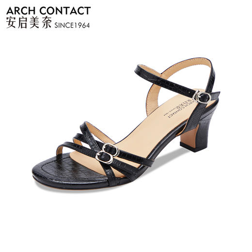 ARCHCONTACT安启美奈百搭双扣粗跟凉鞋52747 商品图2