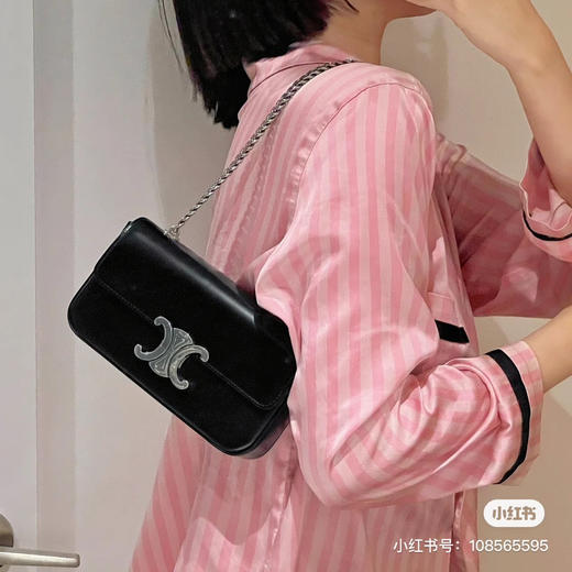 凯旋门链条腋下包黑银 商品图0