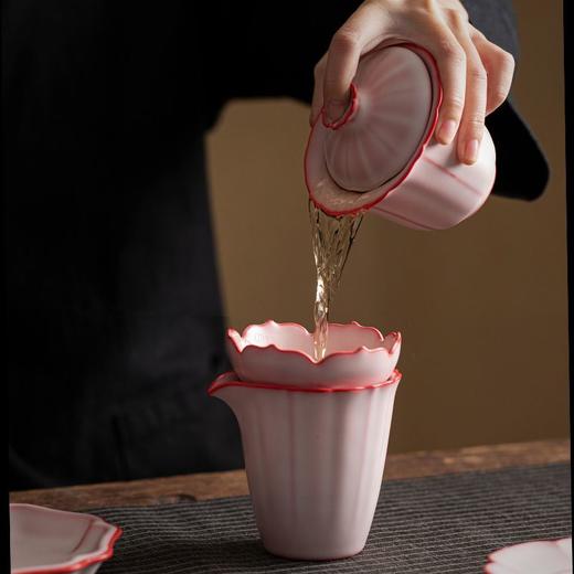 猪油冻红胎陶瓷功夫茶具套装家用茶壶盖碗泡茶器高档轻奢礼盒装 商品图5