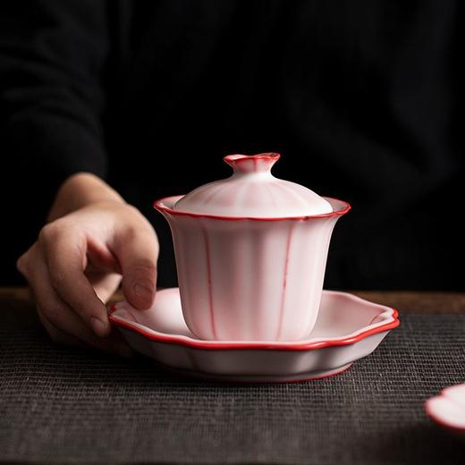 猪油冻红胎陶瓷功夫茶具套装家用茶壶盖碗泡茶器高档轻奢礼盒装 商品图1