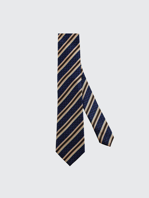 callisto蓝色全桑蚕丝领带 FRCTE046C 商品图0