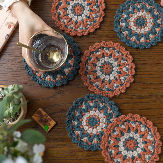 苏苏姐家茶喜隔热垫手工DIY羊毛钩针小物毛线团自制材料包 商品图1