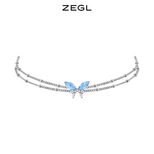 ZEGL设计师青绿绮梦系列蓝色蝴蝶项链女轻奢小众设计感锁骨链配饰 商品图0