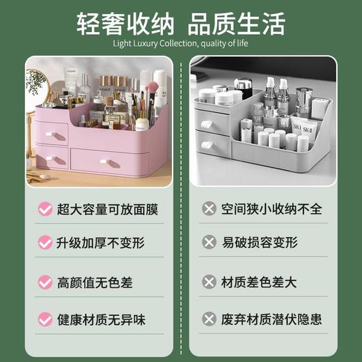 化妆品收纳盒桌面梳妆台护肤品置物架口红整理箱桌上抽屉式小盒子 商品图5