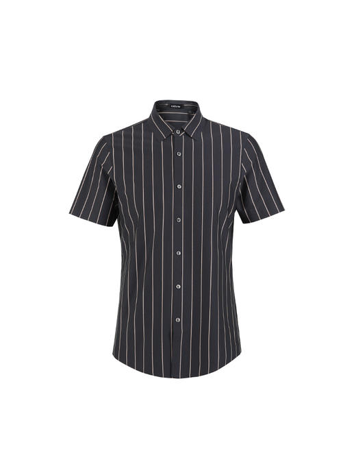 callisto深灰弹力棉短袖衬衫 SSTSS192C 商品图3