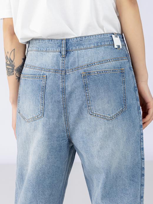 XIAOYU|侧边线迹做旧牛仔裤232KZ040 商品图4