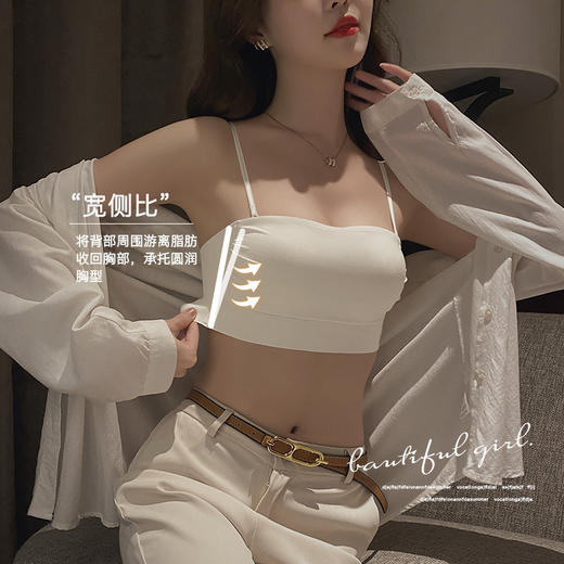 【新款推荐 无痕裸感运动抹胸内衣】夏季薄款抹胸内衣女防走光裹胸 超舒适 不扎肉 细肩吊带大胸显小 时尚大U美背 薄款背心文胸一体外穿爆款 商品图0