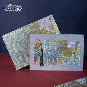 The National Gallery大师系列 莫奈高更 鸢尾花窗前果盘和酒杯 铜复古书签明信片套装
