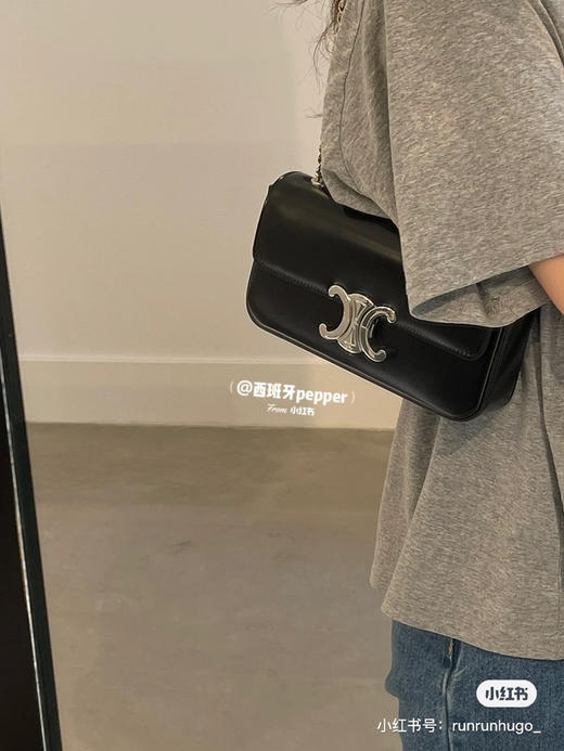 凯旋门链条腋下包黑银 商品图1