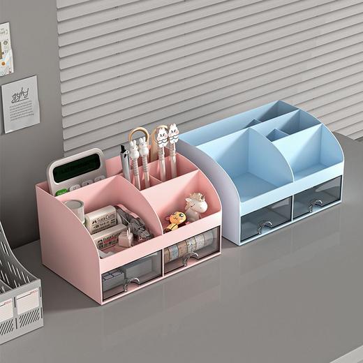 文具收纳盒桌面抽屉学生书桌笔筒工位手账整理神器办公桌上置物架 商品图7
