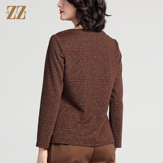 佐尔美春秋新款 气质时尚长袖针织工艺衫女E23CC23 商品图4