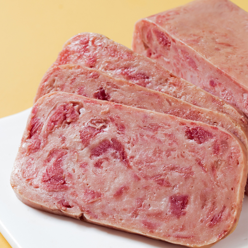 猪掌门 原味午餐肉198g/罐 高蛋白减盐配方，健康又美味，肉粒饱满可见，真实感受结实肉质！
