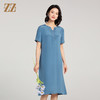 佐尔美夏季新款 100%桑蚕丝真丝短袖连衣裙女E22LS87 商品缩略图0