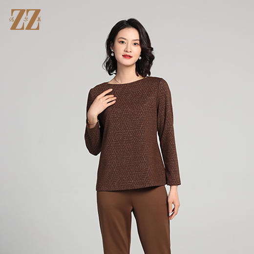 佐尔美春秋新款 气质时尚长袖针织工艺衫女E23CC23 商品图3