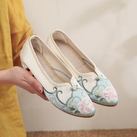 【花汐】中国风尖头旗袍舞蹈女鞋，复古刺绣老北京布鞋MZ-509